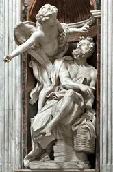 Der Prophet Habakuk und der Engel. Marmorskulptur von Gian Lorenzo Bernini (1598-1680) 1656-1661 Rom, Basilika Santa Maria del Popolo, Cappella Chigi