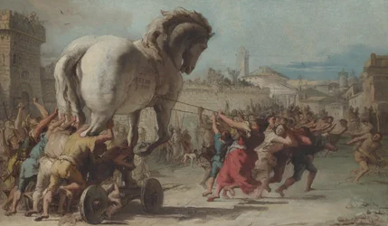 Die Prozession des Trojanischen Pferdes in Troja, ca. 1760