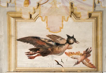 Ein Paar exotische Vögel, aus dem Chinesischen Raum in der Foresteria, 1757
