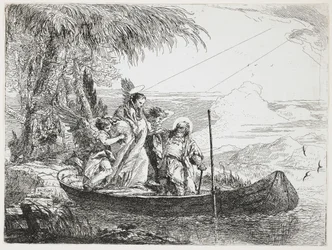 Die Heilige Familie betritt das Boot aus der Flucht nach Ägypten, 1750-1753