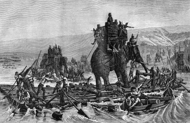 Hannibal überquert die Rhone, 218 v. Chr., 1882-1884