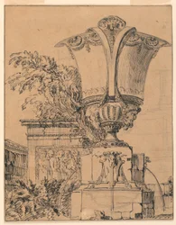 Entwurf für einen Brunnen in einem Park