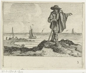 Dünenlandschaft mit einem Wanderer