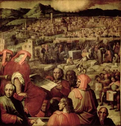 Die Expansion von Florenz von der Decke des Salone dei Cinquecento