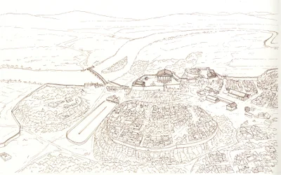 Antikes Rom (archaisch): Ansicht der Stadt Rom im 6. Jahrhundert v. Chr.