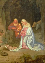 Anbetung der Hirten, Detail der Heiligen Familie, ca. 1510 (Detail)