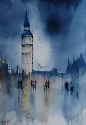 Big Ben Regenreflexionen