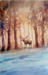 Majestätischer Elch im Winterwald