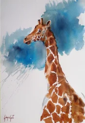 Majestätische Aquarellgiraffe