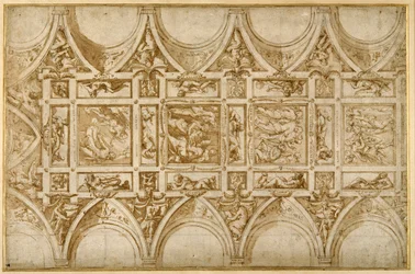 Entwurf für die Decke des Refektoriums des Jesuitenkollegs in Cortona