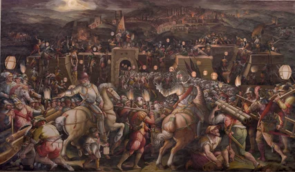 Die Erstürmung der Festung bei Porta Camollia in Siena, 1570