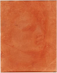 Kopf im Dreiviertelprofil (recto); Stehender junger Mann, der nach links zeigt und Skizzen von Füßen, Arm (verso)