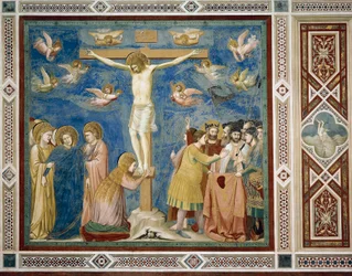 Kreuzigung, (Detail) aus Leben und Passion Christi, von Giotto