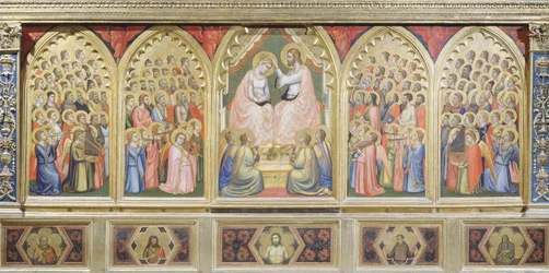Italien, Florenz, Basilika Santa Croce, Bandini-Baroncelli-Kapelle, Krönung der Jungfrau
