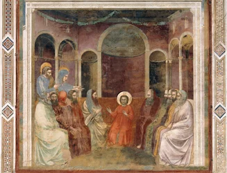 Jesus im Tempel unter den Gelehrten, Detail aus Leben und Passion Christi, von Giotto