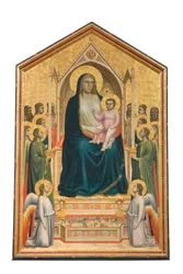 Madonna mit Kind auf dem Thron mit Engeln und Heiligen, "Ognissanti Maestà"
