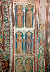 Darstellung der Heiligen Franz von Assisi, St. Klara, St. Benedikt und St. Antonius von Padua