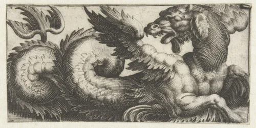 Geflügelter Seehund, der zurückblickt