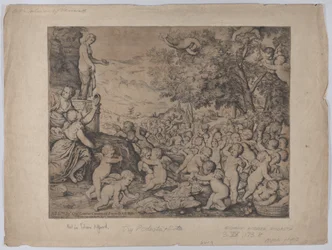 Putti vor einer Statue der Venus, nach Tizian