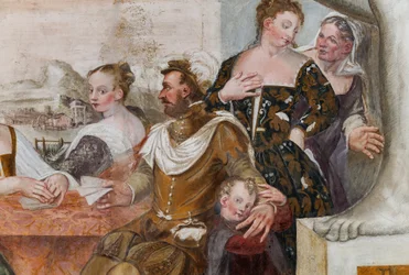 Kartenspiel, Hauptsaal, ca. 1570 (Fresko)