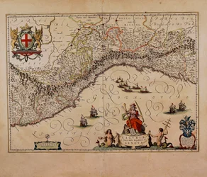 Karte der Region Ligurien, von Giovanni Antonio Magini