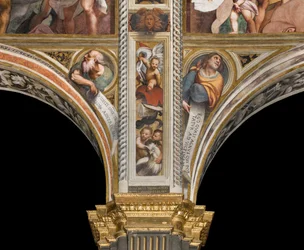 Zentrales Schiff, zweiter und dritter südlicher Spann, IL Pordenone 1520, Büsten mit Propheten