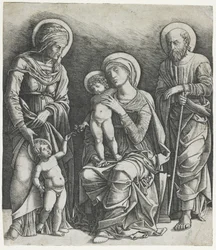 Die Heilige Familie mit dem kleinen Johannes, ca. 1495-1505 (Gravur)