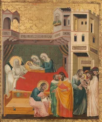 Die Geburt, Namensgebung und Beschneidung von Johannes dem Täufer, ca. 1335
