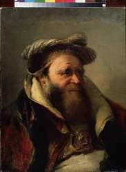 Porträt eines alten Mannes. Gemälde von Giambattista Tiepolo (1696-1770). Öl auf Leinwand, zwischen 1750-1770. Venezianische Schule, Rokoko-Stil. Staatliches Freilichtmuseum Peterhof, Sankt Petersburg