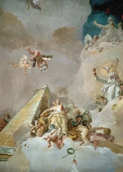 Die Herrlichkeit Spaniens, Deckenfresko im Thronsaal des Königspalastes, Madrid