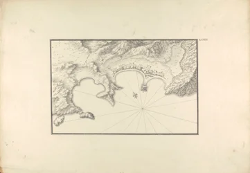 Topographische Karte von Halikarnassos an seinem Hafen