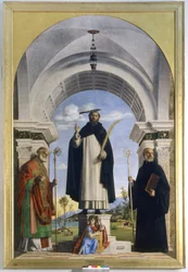 Heiliger Petrus Märtyrer mit den Heiligen Nikolaus und Benedikt