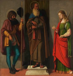 Drei Heilige: Rochus, Antonius Abt und Lucia