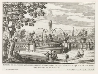 Brunnen in den Gärten der Villa Aldobrandini in Frascati