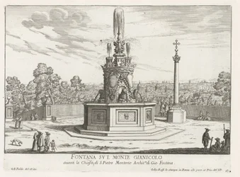 Brunnen auf der Piazza San Pietro in Montorio auf dem Janiculumberg in Rom