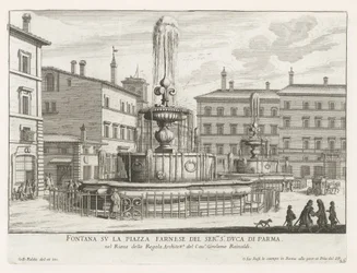 Brunnen auf der Piazza Farnese in Rom