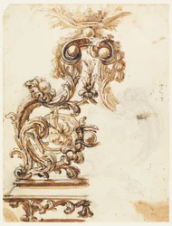Entwurf für ein vergoldetes Bronzeornament, 1680–1700