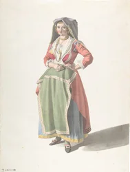 Junge Frau in traditioneller neapolitanischer Tracht