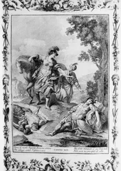 Erminia trifft auf den verwundeten Tancredi, Gesang XIX, Jerusalem befreit