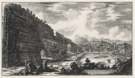 Ansicht der Überreste des Castro Pretorio in der Villa Hadrians in Tivoli