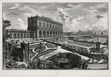 Ansicht der Villa Albani vor der Porta Salaria (aus: Vedute di Roma)