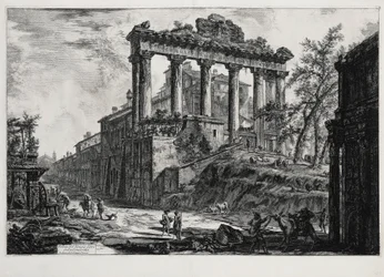 Ansicht des Concordia-Tempels (aus: Vedute di Roma)