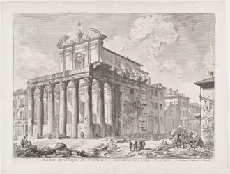 Ansicht des Tempels des Antoninus und der Faustina auf dem Campo Vaccino