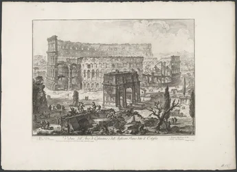 Bogen des Konstantin und das Kolosseum in Rom