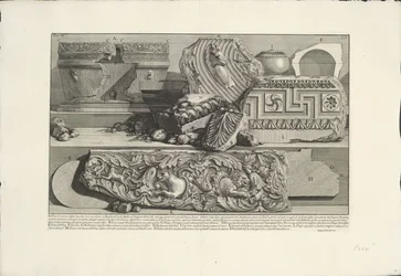 Fragmente aus dem Grab von Caecilia Metella in Rom