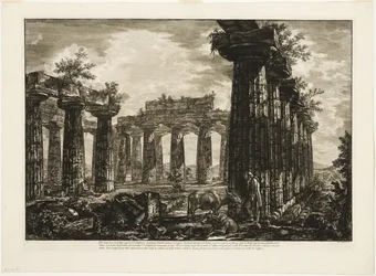 Innenansicht des sogenannten College des Anfictions, aus Verschiedene Ansichten von Paestum