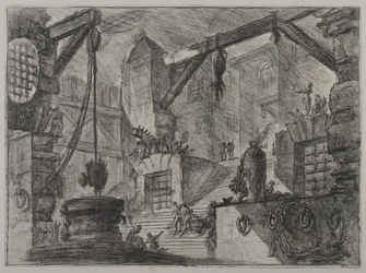 Invenzioni Capric di Carceri; Hind 13, Erster Zustand von drei, ca. 1749