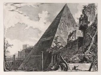 Pyramide des C. Cestius, aus Vedute di Roma (Ansichten von Rom)