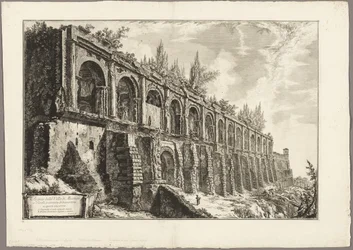 Überreste der Villa des Maecenas in Tivoli, aus Ansichten von Rom