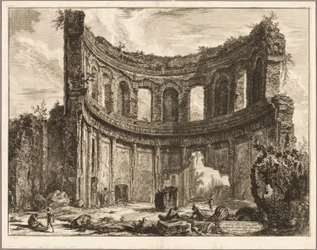 Überreste des sogenannten Tempels des Apollo in der Villa Adriana, Tivoli, aus Ansichten von Rom